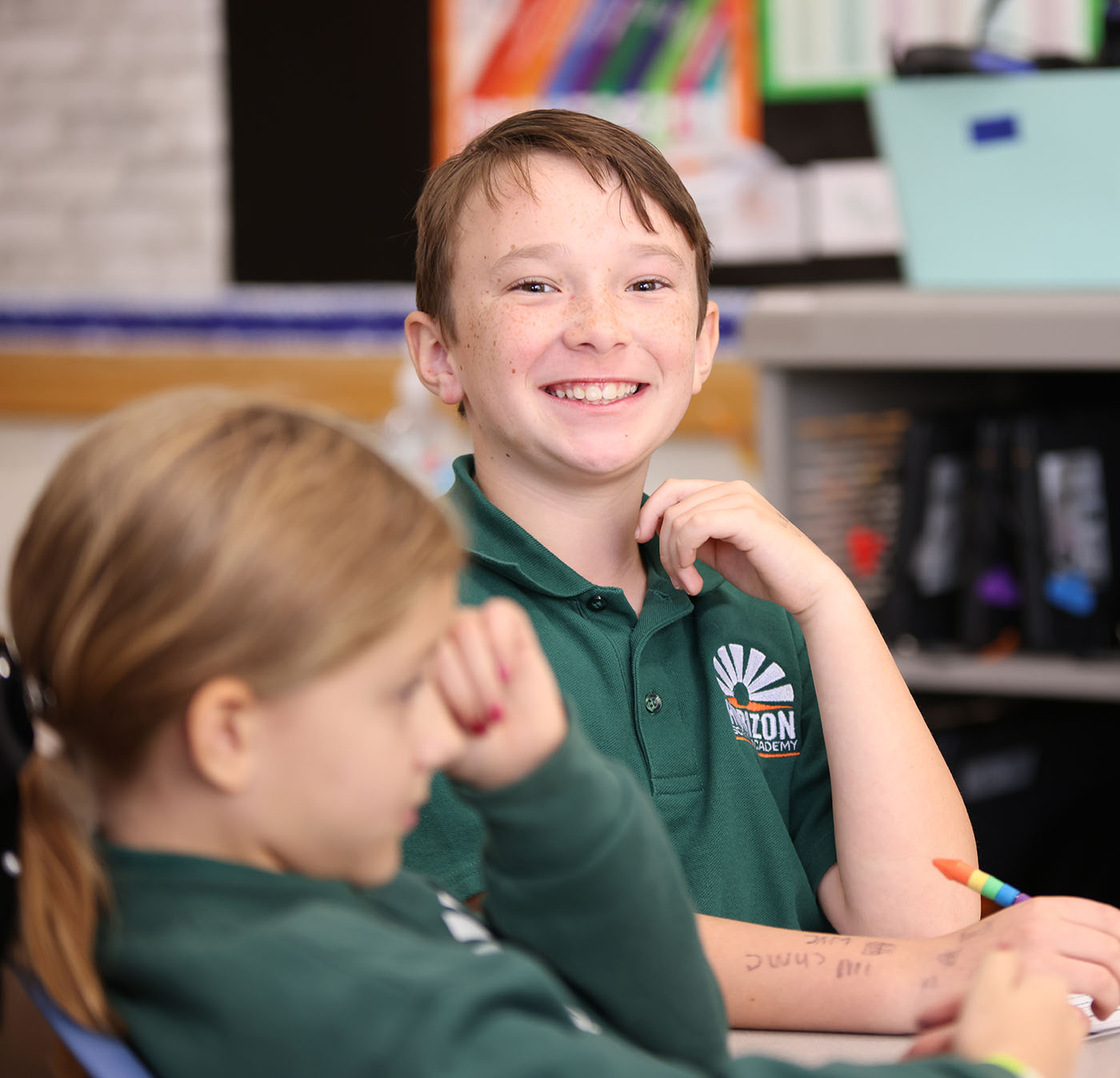 Horizon Science Academy Davenport student working in the classroom